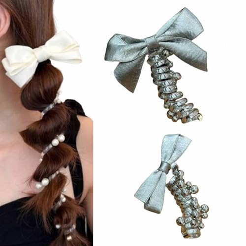Weiche, Elastische Spiral-Haargummis Von Subsistenceed, Perlengedrehte Telefonkabel-Haarbänder Für Damen Und Mädchen, Spiral-Haargummis Für Pferdeschwänze(2pcs) von ECBLI