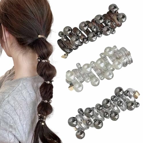 Weiche, Elastische Spiral-Haargummis Von Subsistenceed, Perlengedrehte Telefonkabel-Haarbänder Für Damen Und Mädchen, Spiral-Haargummis Für Pferdeschwänze(3pcs-a) von ECBLI