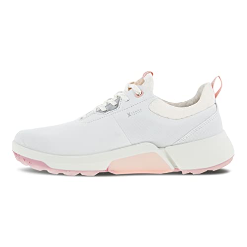 ECCO Damen Biom H4 Leder Spikeless Golfschuhe - Weiß/Silber Rosa - UK 6.5-7 von ECCO