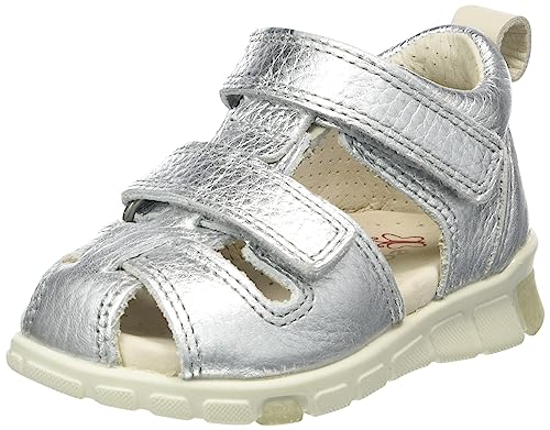 ECCO Baby-Mädchen Mini Stride Fisher Sandal, Pure Silver, 21 EU von ECCO