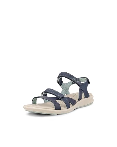 ECCO Damen CRUISE II Flat Sandal, Blau (MARINE/ICE FLOWER), 42 EU von ECCO