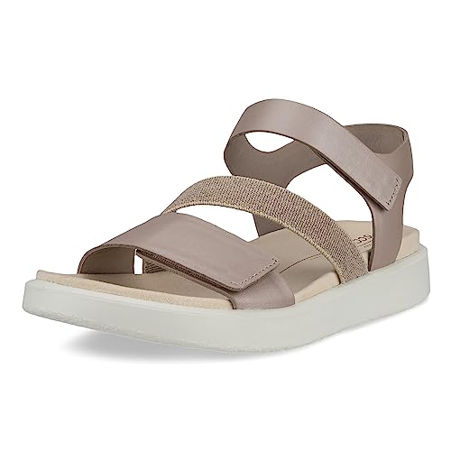 Ecco Damen FLOWT W Flat Sandal, Grey Rose METALLIC, 35 EU von ECCO