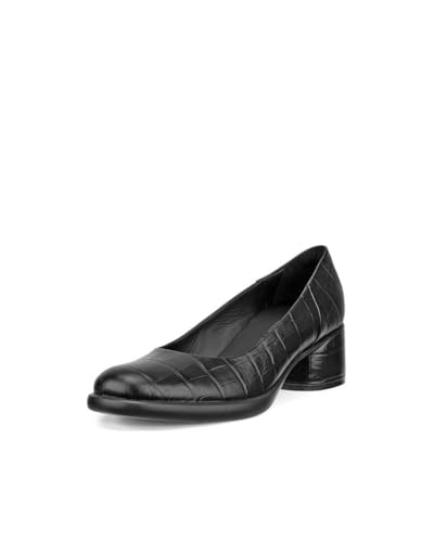 ECCO Damen-Pumps, geformt, luxuriös, 35 mm, modern, Schwarzer Reptilien-Druck, 37/37.5 EU von ECCO