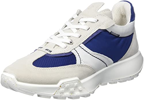 Ecco Damen Retro Sneaker, Shadow White/Blue Depth/White, 36 EU von ECCO