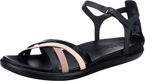 ECCO Damen Simpil Flat Sandal, Schwarz(Multicolor Black), 36 EU von ECCO