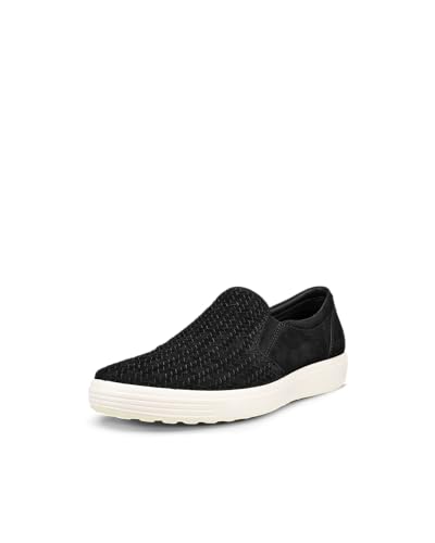 ECCO Damen Soft 7 Woven Slip On 2.0 Sneaker, Schwarz Nubuk, 38.5/39 EU von ECCO