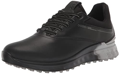 ECCO Herren 2023 M S-Three Leder Wasserdicht Spikeless Atmungsaktiv Golfschuhe, Schwarz Beton Schwarz, 42 EU von ECCO