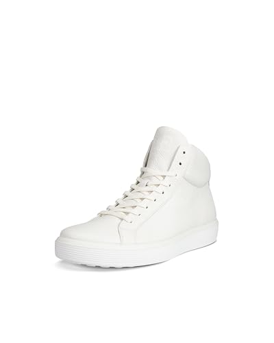 ECCO Herren Soft 60 Hi Top Sneaker, Weißes genarbtes Leder, 12-12.5 von ECCO