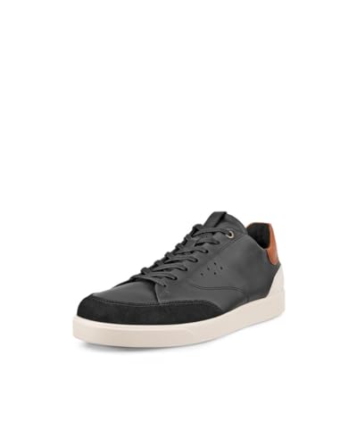 ECCO Street Lite Court Sneaker für Herren, Schwarz/Cognac/Limestone, 13-13.5 von ECCO