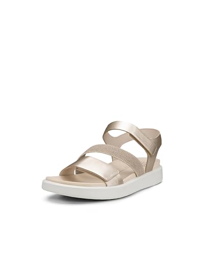 ECCO Damen Flowt 273713 Leather Textile Pure White Gold Sandalen 38 EU von ECCO