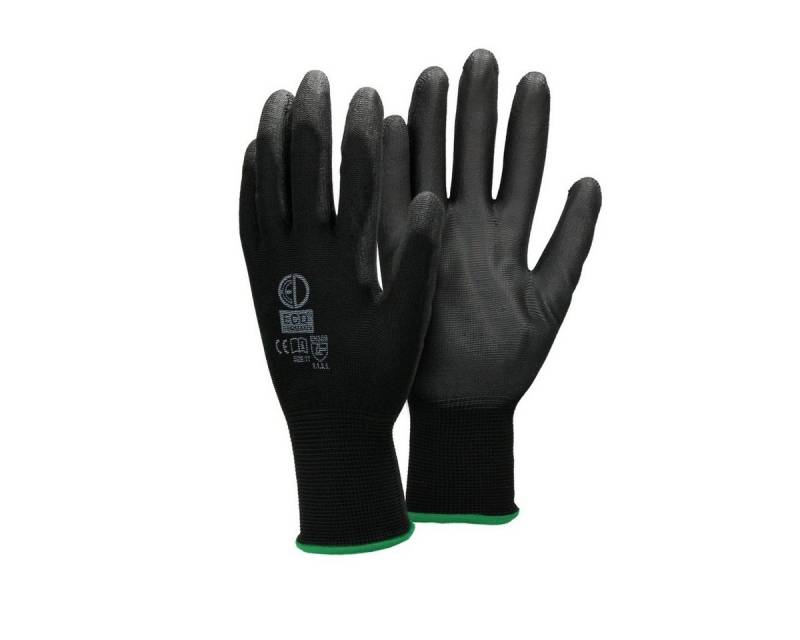 ECD Germany Arbeitshandschuhe Gartenhandschuhe Montagehandschuh Schutzhandschuh mit PU-Beschichtung (12-St) 12er Set Mechanikerhandschuhe Größe: XXL atmungsaktiv & rutschfest von ECD Germany