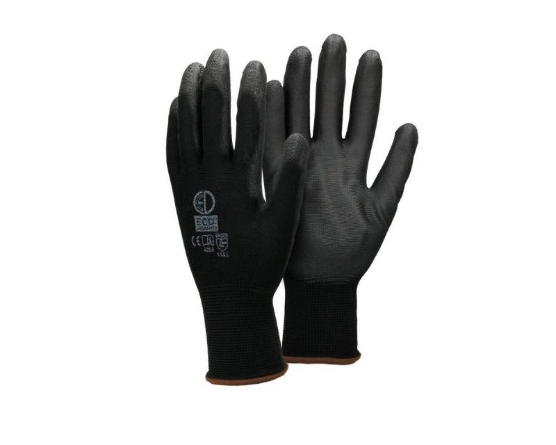 ECD Germany Arbeitshandschuhe Gartenhandschuhe Montagehandschuh Schutzhandschuh mit PU-Beschichtung (4-St) 4er Set Mechanikerhandschuhe Größe: L atmungsaktiv & rutschfest von ECD Germany