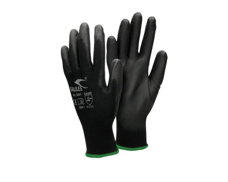 ECD Germany Arbeitshandschuh-Set Montagehandschuhe atmungsaktiv & rutschfest Schutzhandschuhe Mechanikerhandschuhe Größe XXL Schwarz waschbar Gartenhandschuhe von ECD Germany