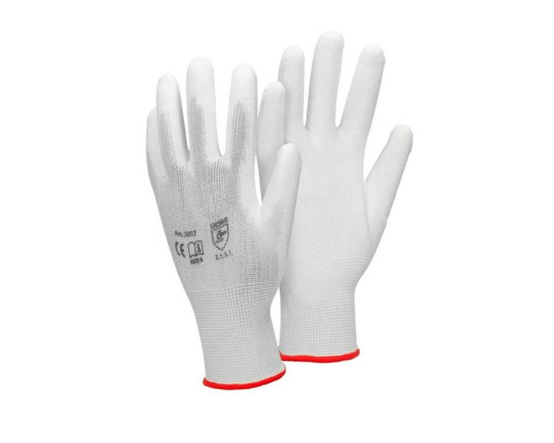 ECD Germany Arbeitshandschuh-Set Montagehandschuhe atmungsaktiv & rutschfest Schutzhandschuhe 36x Mechanikerhandschuhe Größe S Weiß waschbar Gartenhandschuhe von ECD Germany