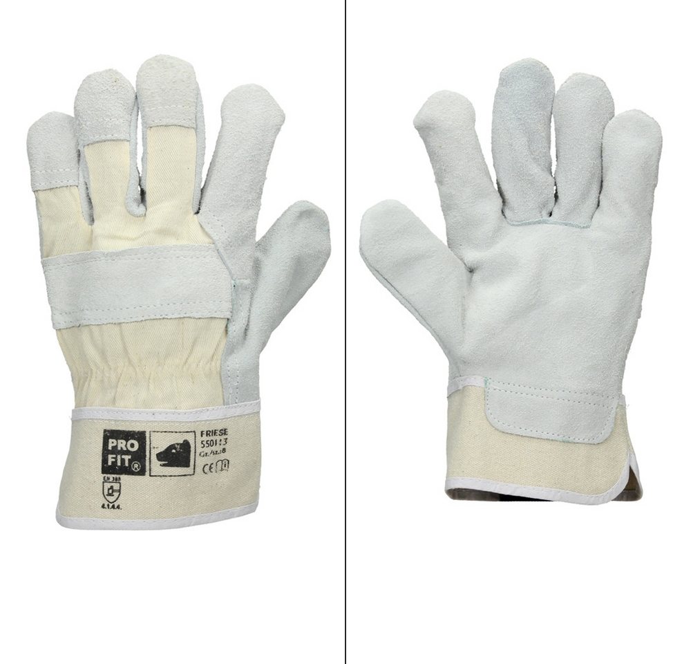 ECD Germany Arbeitshandschuhe Rindspaltleder Gartenhandschuhe Montagehandschuhe Schutzhandschuhe (1-St) 1 Paar Mechanikerhandschuhe Größe: L mit Innenhandfutter von ECD Germany