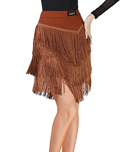 ECDAHICC Damen Fransen Minirock Hohe Taille Quaste Bodycon Party Rock Ballsaal Latein Tango Slasa Tanzrock, Kaffee, Groß ECDAHICC Damen Fransen Minirock Hohe Taille Quaste Bodycon Party Rock Ballsaal Latein Tango Slasa Tanzrock, Kaffee, Groß von ECDAHICC