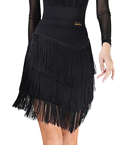 ECDAHICC Damen Fransen Minirock Hohe Taille Quaste Bodycon Party Rock Ballsaal Latein Tango Slasa Tanzrock, Schwarz, X-Groß ECDAHICC Damen Fransen Minirock Hohe Taille Quaste Bodycon Party Rock Ballsaal Latein Tango Slasa Tanzrock, Schwarz, X-Groß von ECDAHICC