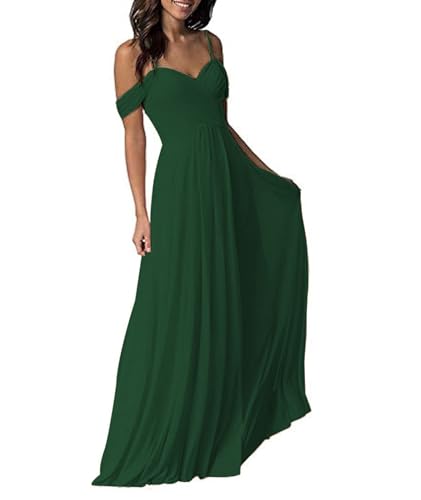 ECDAHICC Damen Kleider Off Shoulder Langes Kleid Elegant Enges Festlich Abendkleider für Brautjungfernkleid Cocktail Party Kleid GR1-2XL von ECDAHICC