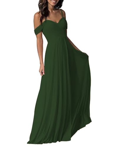 ECDAHICC Damen Kleider Off Shoulder Langes Kleid Elegant Enges Festlich Abendkleider für Brautjungfernkleid Cocktail Party Kleid GR2-L von ECDAHICC