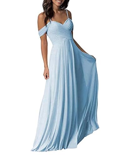 ECDAHICC Damen Kleider Off Shoulder Langes Kleid Elegant Enges Festlich Abendkleider für Brautjungfernkleid Cocktail Party Kleid LB-M von ECDAHICC