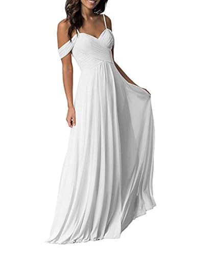 ECDAHICC Damen Kleider Off Shoulder Langes Kleid Elegant Enges Festlich Abendkleider für Brautjungfernkleid Cocktail Party Kleid WH-M von ECDAHICC