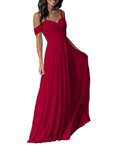 ECDAHICC Damen Kleider Off Shoulder Langes Kleid Elegant Enges Festlich Abendkleider für Brautjungfernkleid Cocktail Party Kleid WR-S ECDAHICC Damen Kleider Off Shoulder Langes Kleid Elegant Enges Festlich Abendkleider für Brautjungfernkleid Cocktail Party Kleid WR-S von ECDAHICC