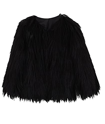 ECDAHICC Damen Plus Size Faux Fur Coat Fall Offene Front Cardigan Kunstpelzmantel Shaggy Langarm Jacke Warmer Mantel BL-4XL von ECDAHICC
