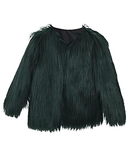 ECDAHICC Damen Plus Size Faux Fur Coat Fall Offene Front Cardigan Kunstpelzmantel Shaggy Langarm Jacke Warmer Mantel GR-L von ECDAHICC