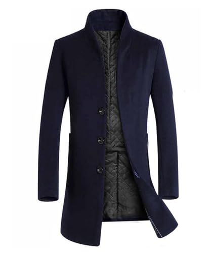 ECDAHICC Herren Mantel Slim Fit Winter Wollmantel Dicker Langer Übergangsmantel Frühling Lässiger Wintermantel(ZQ,M) von ECDAHICC