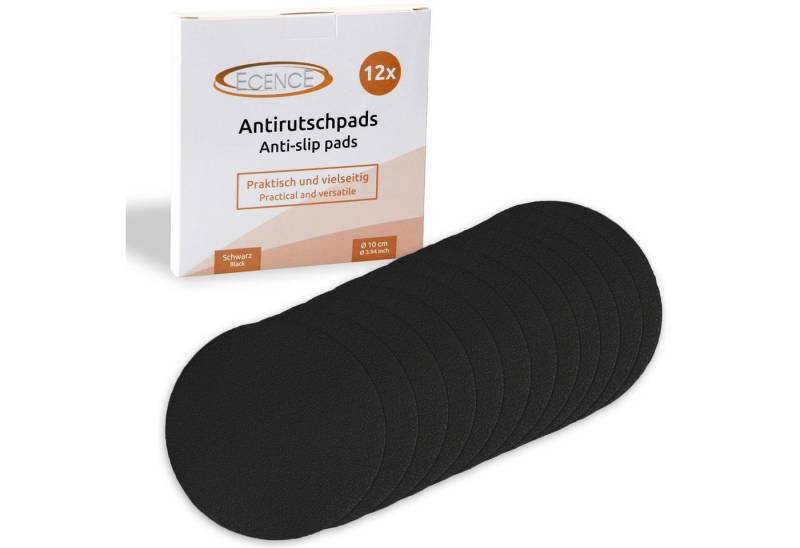 ECENCE Antirutsch-Aufkleber 12x Schwarz Anti-Rutsch Pads rund Badewanne Dusche, 12-tlg. von ECENCE