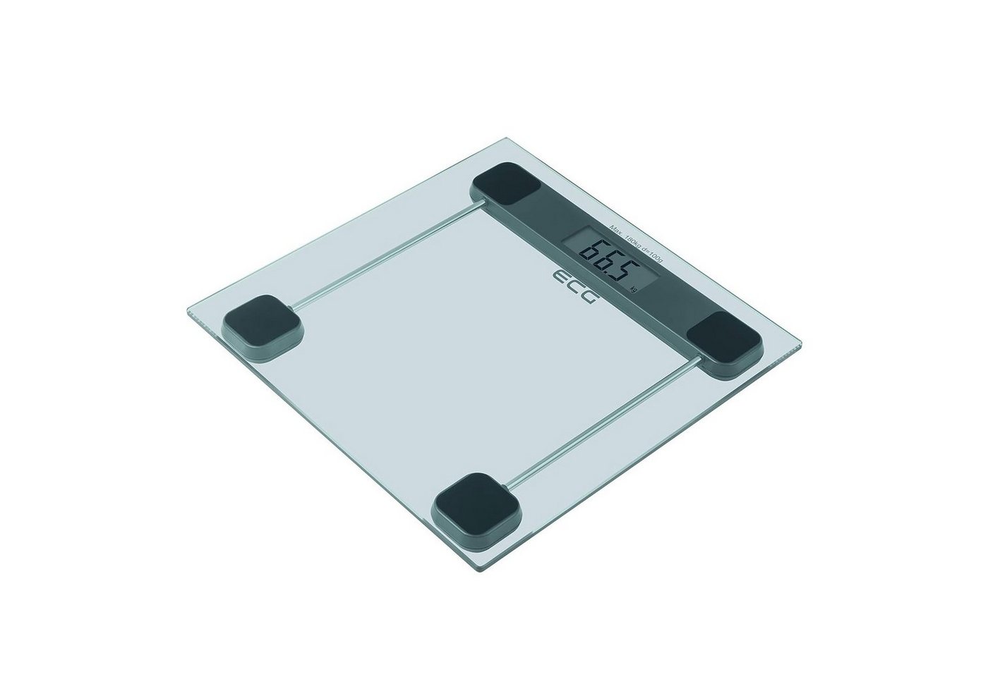 ECG Personenwaage OV 137, max 180 kg, Sicherheitsglas mit 6 mm Dicke, Ultradünn, nur 17 mm dick von ECG