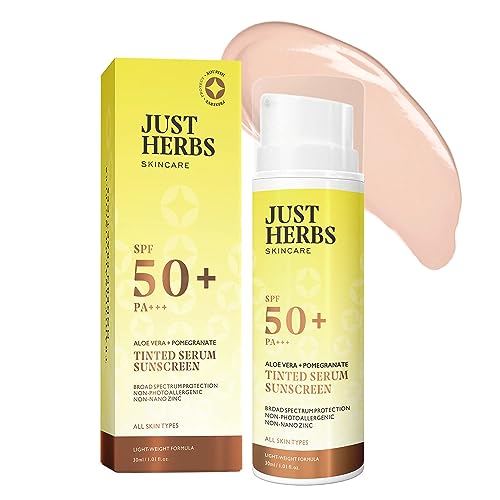 Green Velly Herbs Tinted Sunscreen SPF 50+ PA++++ UVA/UVB Protection for Oily, Dry Skin, No White Cast for Men and Women - 30 ml von ECH