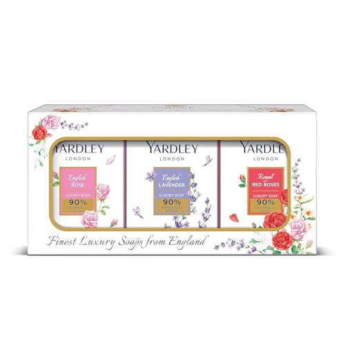 Green Velly Yardly London English Lavender, English Rose, Royal Red Roses Luxury Soap for Women, 100g (Pack of 6) von ECH