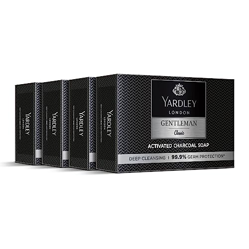 Green Velly Yardly London Gentleman Classic Activated Charcoal Soap| 99.9% Germ Protection and Deep Cleansing| Daily Bathing Bar Soap For Men| Masculine Fragrance| 100g (Pack of 4) von ECH