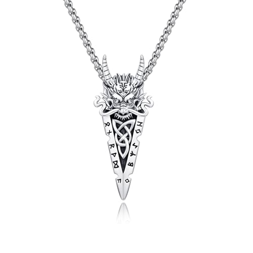 ECHOOY Pfeil Halskette 925 Sterling Silber Drachenkopf Pfeil Anhänger Pfeil Schmuck Geschenk für Männer Geburtstag von ECHOOY