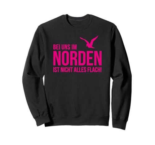 Damen Bei uns im Norden ist nicht alles flach! Outfit Pink Sweatshirt von ECHT NORDDEUTSCH Design Outfit Mode Accessoires