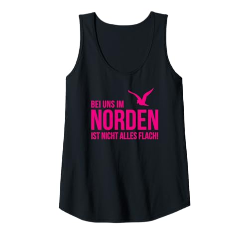Damen Damen Bei uns im Norden ist nicht alles flach! Outfit Pink Tank Top von ECHT NORDDEUTSCH Design Outfit Mode Accessoires