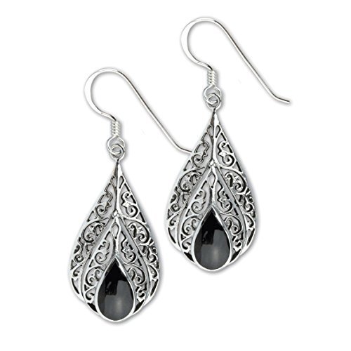 Ohrringe ''Onyx Ornament'' 925 Sterling Silber (O1194) von ECHT