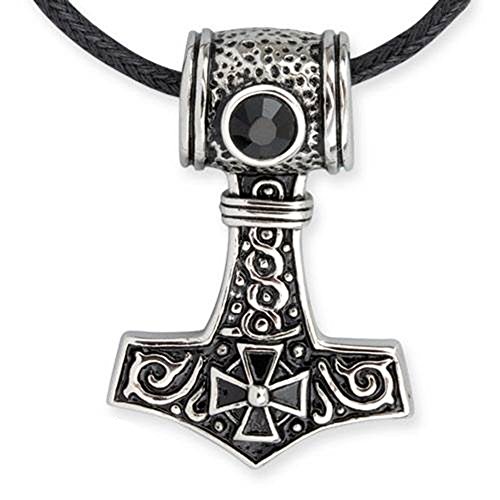 etNox Anhänger Thor Hammer Zirkonia Edelstahl Schmuck von ECHT