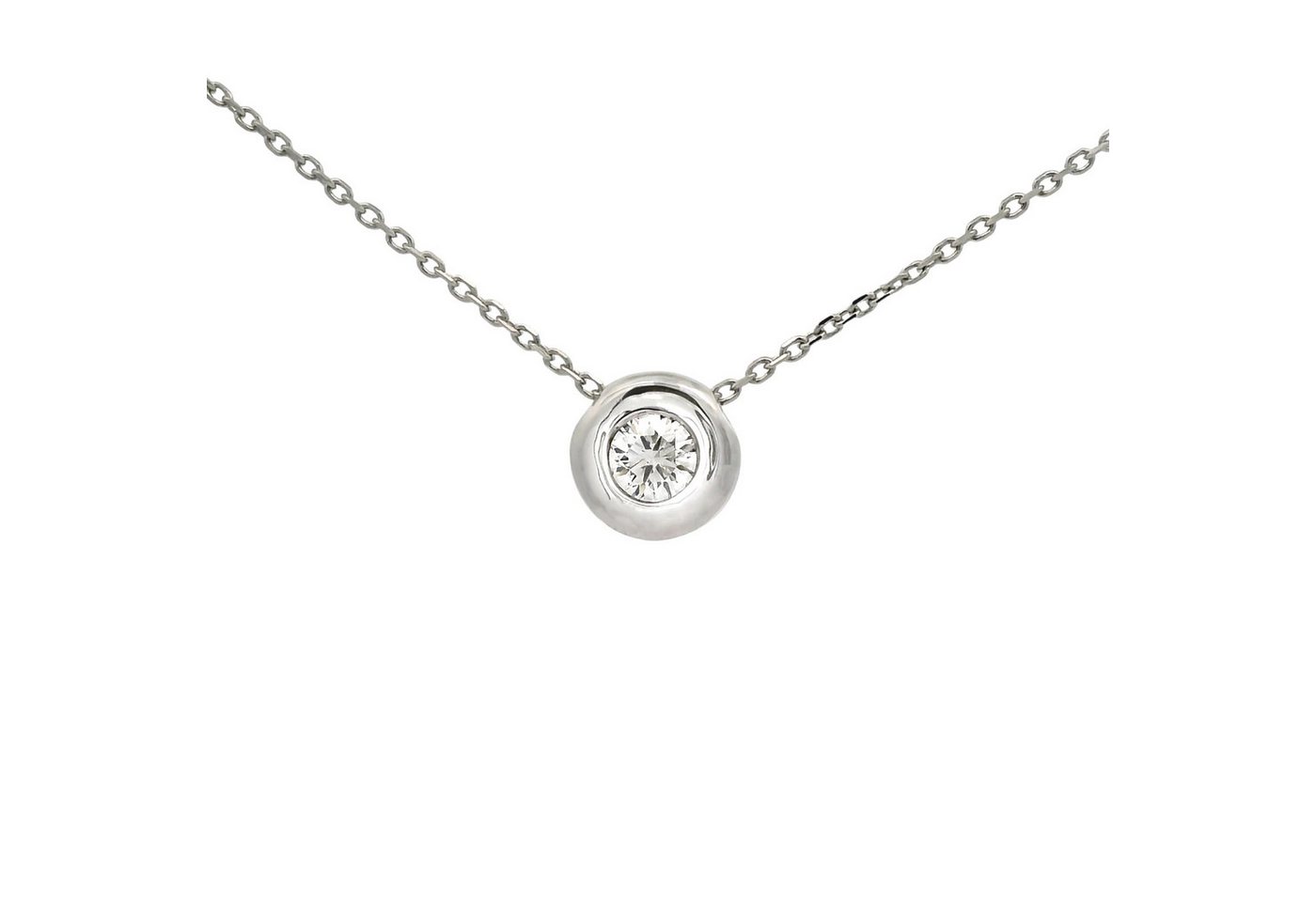 ECLANTA Kette mit Anhänger Zarge 750 Weißgold mit Brillant-Diamant 0,15 ct, gratis Etui ECLANTA Kette mit Anhänger Zarge 750 Weißgold mit Brillant-Diamant 0,15 ct, gratis Etui von ECLANTA