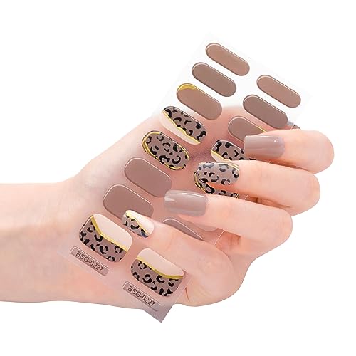 Halbgehärtete Gel Nagelaufkleber/LED Lampe Erforderlich 16 Gel Nagellack Wraps Modisches Gel Nagelkunstaufkleber Für Frauen von ECMQS