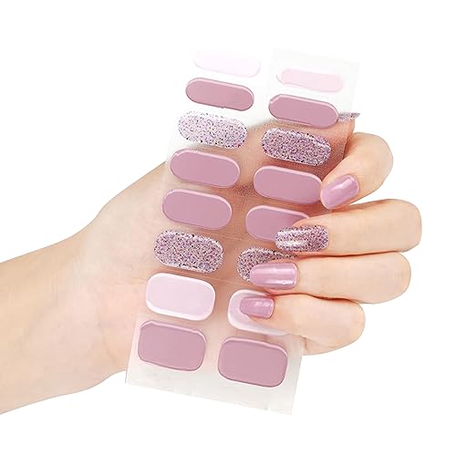 Halbgehärtete Gel Nagelaufkleber/LED Lampe Erforderlich 16 Gel Nagellack Wraps Modisches Gel Nagelkunstaufkleber Für Frauen von ECMQS