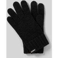 ECOALF Handschuhe aus Wolle-Viskose-Mix mit Label-Detail in Black, Größe 1 von ECOALF