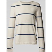 ECOALF Strickpullover mit gerippten Abschlüssen Modell 'BARCOALF' in Ecru, Größe XXL von ECOALF