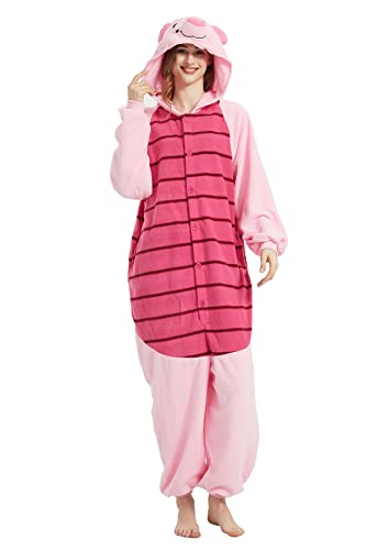 ECOCNACH Einteiler für Erwachsene, Unisex, Einteiler, Cosplay, Kostüm für Männer und Frauen, Ferkel Schwein, Large von ECOCNACH