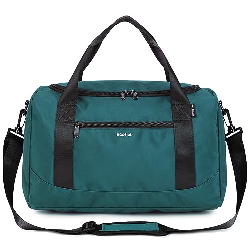 ECOHUB 20L Handgepäck Tasche, für Ryanair handgepäck 40x20x25, Faltbare Reisetasche Handgepäck Flugzeug, Wasserabweisend Sporttasche mit Schultergurt, Weekender Tasche Herren Damen(BlauGrau) von ECOHUB