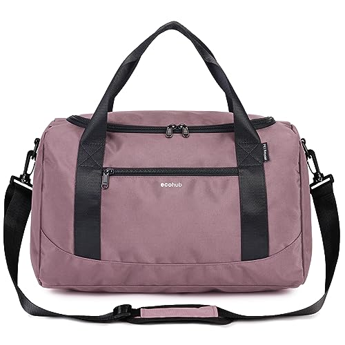 ECOHUB 20L Handgepäck Tasche, für Ryanair handgepäck 40x20x25, Faltbare Reisetasche Handgepäck Flugzeug, Wasserabweisend Sporttasche mit Schultergurt, Weekender Tasche Herren Damen(Rosa) von ECOHUB