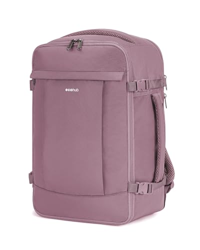 ECOHUB 20L für Ryanair Handgepäck 40x20x25, Diebstahlsicher Handgepäck Rucksack, 3D Laptop Rucksack Wasserdicht, Recycelt ReiserucksackHandgepäck Flugzeug für Damen Herren, Patent Anhängig(Rosa) von ECOHUB