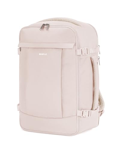 ECOHUB 20L für Ryanair Handgepäck 40x20x25, Diebstahlsicher Handgepäck Rucksack, 3D Laptop Rucksack Wasserdicht, Recycelt Reiserucksack Handgepäck Flugzeug für Damen Herren, Patent Anhängig (Beige) von ECOHUB