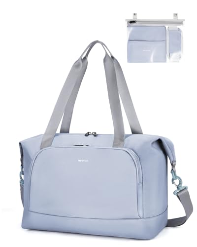 ECOHUB 30L Faltbare Reisetasche Handgepäck, Untersitz Handgepäck Tasche für Flugzeug, Easyjet handgepäck 45x36x20 Mit Abnehmbar Nass-Tasche, Recyceltes PET Weekender Damen, Patent Anhängig(Grau) von ECOHUB